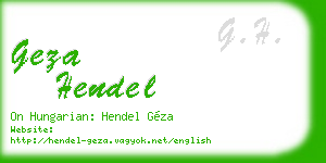 geza hendel business card